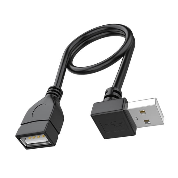 Necvior USB 2.0 Male to Female Short Cable with 90 Degree Designing 480mbps for Tight Spaces and Wall Mounted TVs