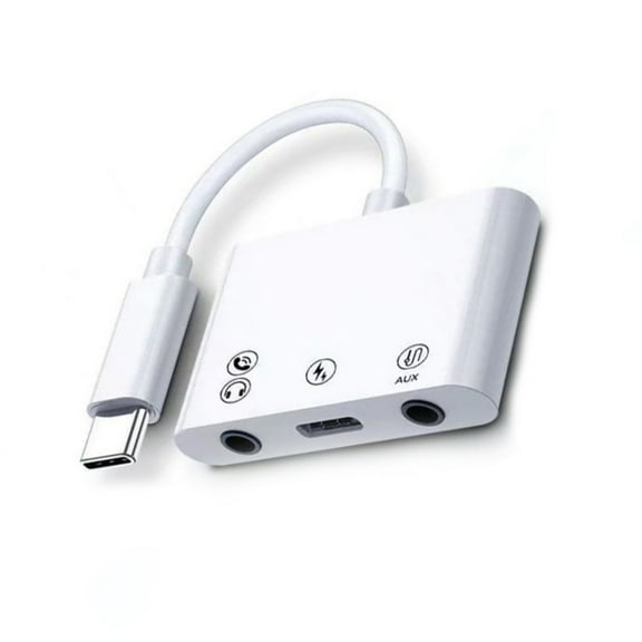 Necvior USB C to Type C 3.5mm Auxs Headphone Adapter with Type C Charging for Sound on Tablets