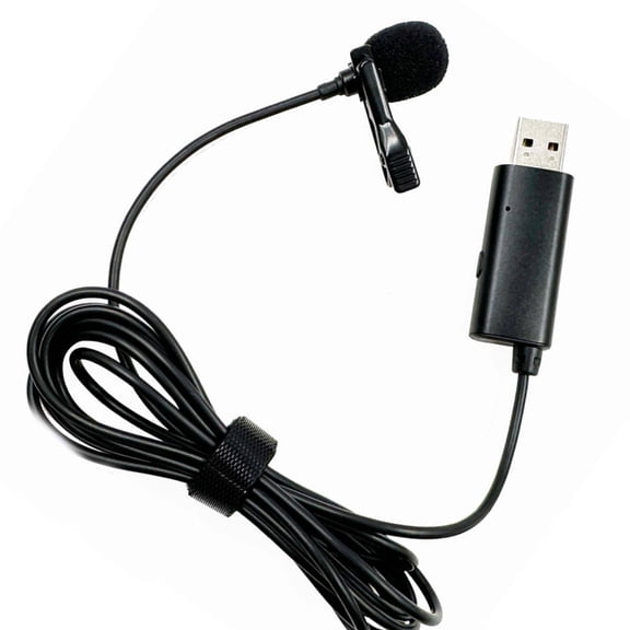 Necvior USB Microphone Lavalier Lapel Clip on Mic with Cable for Laptop Computer PC