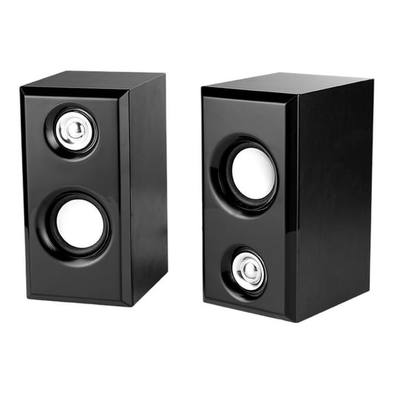Necvior USB Wireds Wood Speaker Subwoofer Sound Box 3.5mm Input USB Power Computer Speaker for Desktop PC