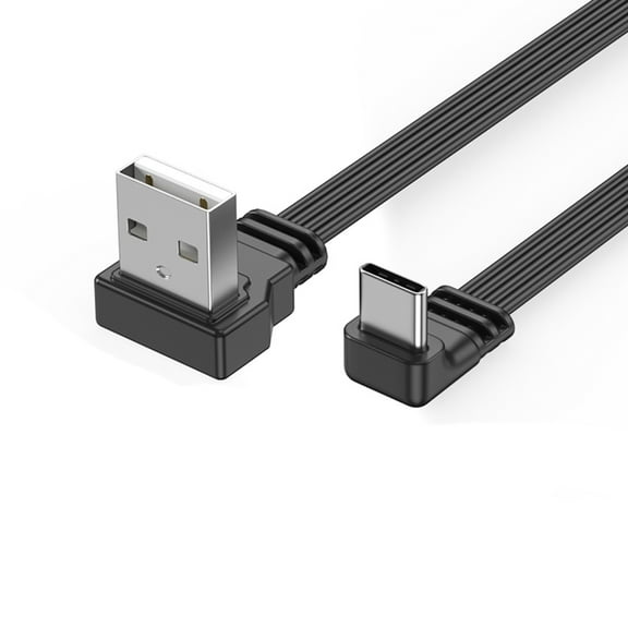 Necvior USB to Type C Data Cable Fast 2A Charging High Speed 480Mbps Data Sync Bendable 90°/Straight Head Connectors Wire Line