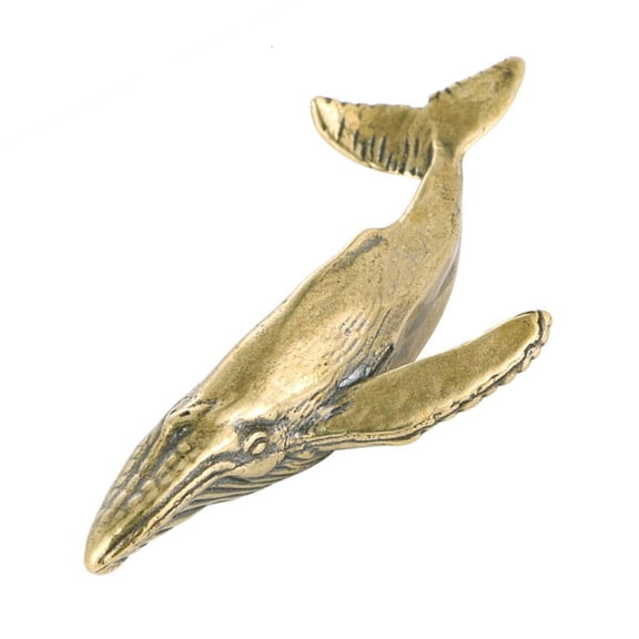 Necvior Unique Brass Whale Model with Detailed Craftsmanships for Ocean Themed Decors