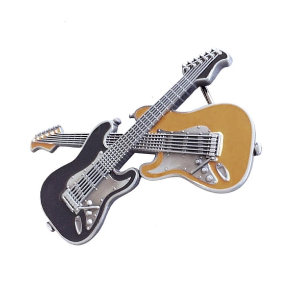 Necvior Unisex Belt Buckles Rocker Buckles Guitar Shaped Antique Double Tone Buckles