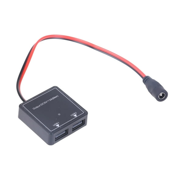 Necvior Universal USB Charging Adapter DC5.5x2.1mm to USB Power Charger for Solar Panel 12V Power Adapters DC6V-30V to 5V3A