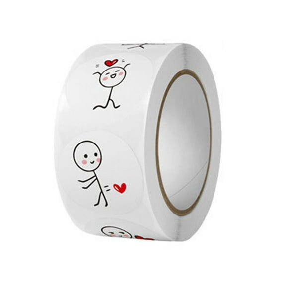 Necvior Valentine Heart Stickers 500pcs Valentine's Day Labels Round Decorative Sticker