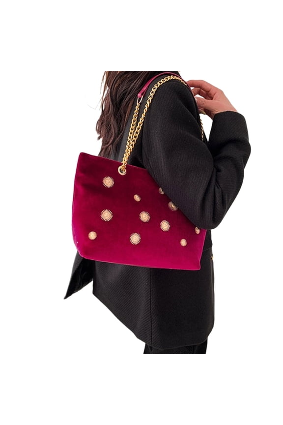 Velvet Clutch Bag Phone Wallet Purse Shoulder Bag Handbag for Women Work Dating