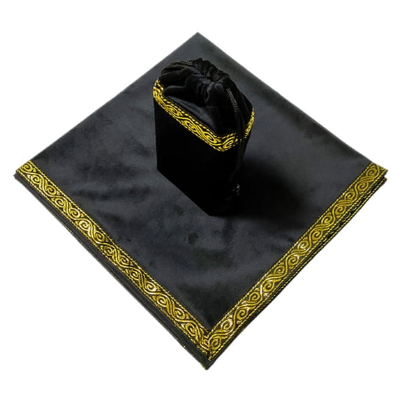 Necvior Velvet Divination Tablecloth with Tarot Pouch Bag Metaphysical Altar Table Cloth