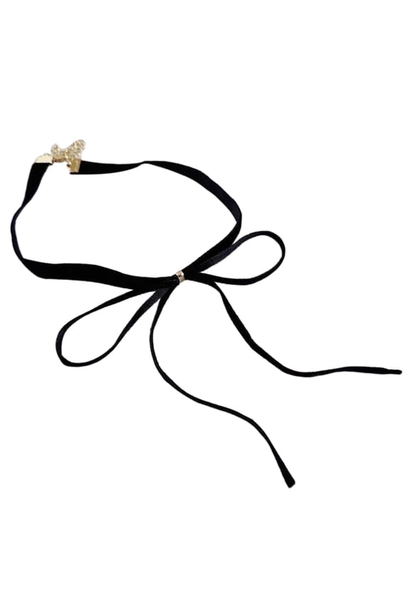 Versatile Bowknot Pendant Neckchain Gothic Velvets Rope Collar Chains Necklace