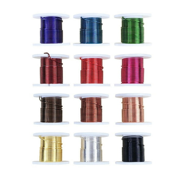 Necvior Versatile Brass Wires for Crafting Supplies 12 Gauge Soft Bendable Sturdy Metal for Jewelry and Armatures 12 Color
