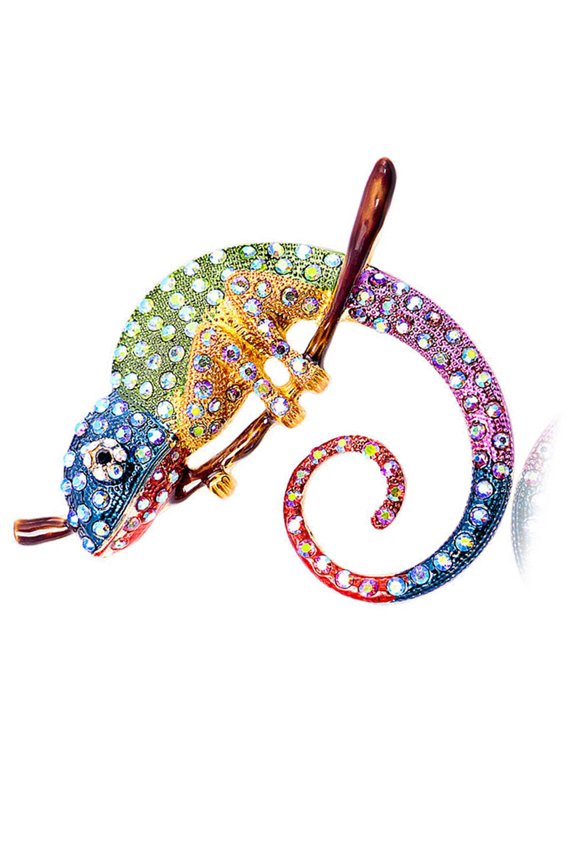 Vibrant Lizard Brooch 4 Color Optional Alloy Accessory Versatile Outfit Accent Badge Pin For Casual or Formal