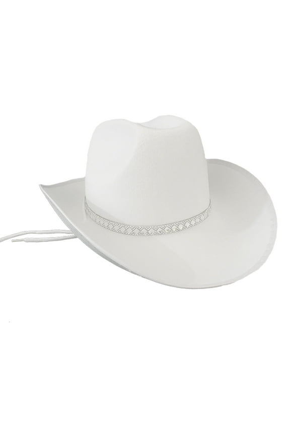 Vintage Fedora Hat Women Men Felt Ladies Cowboy Hats Party Rhinestone Decor Top Bonnet Men's Hat