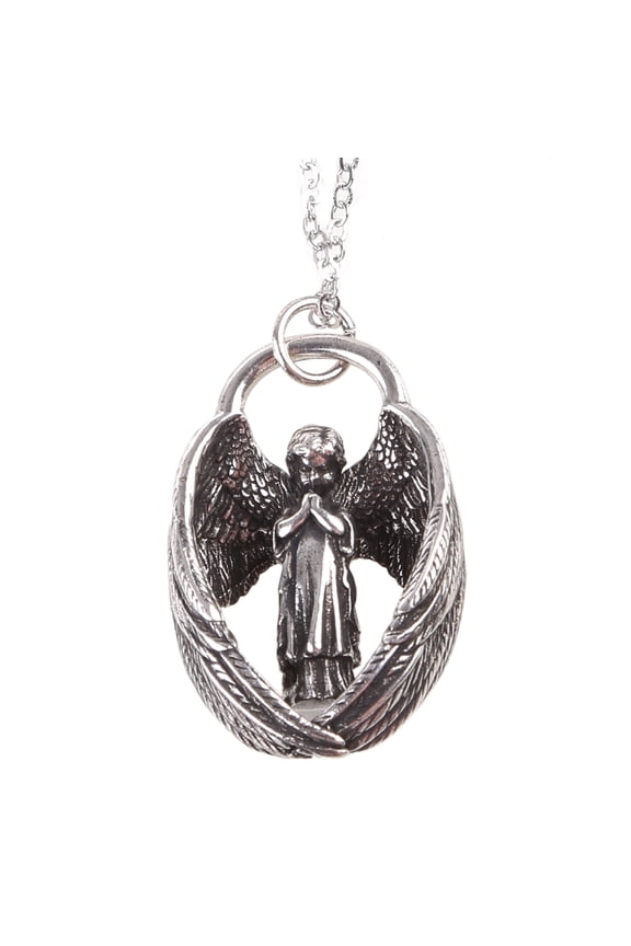 Vintage Punk Angel Wing Pendant Necklace for Men Women Hip Hop Gothic Neck Chain Retro Necklace Streetwear Jewelry