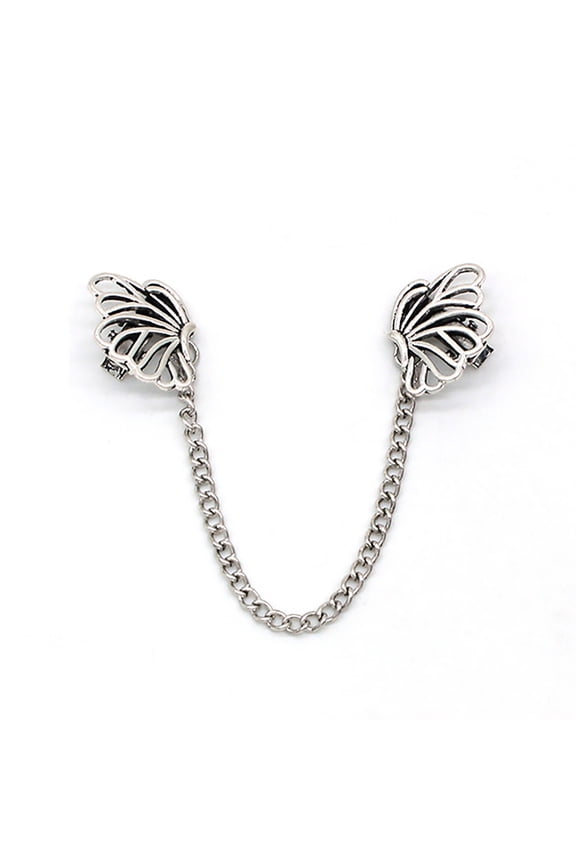 Vintage Sweater Shawl Clip Chain Cardigan Collar Clasp Fashionable Women Clothing Fastener Business Meeting Jewelry