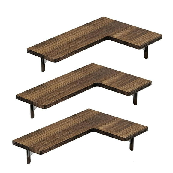 Necvior Wall Mounted Corner Floating Shelf Delicate Wood Shelves for Home Decors Storage