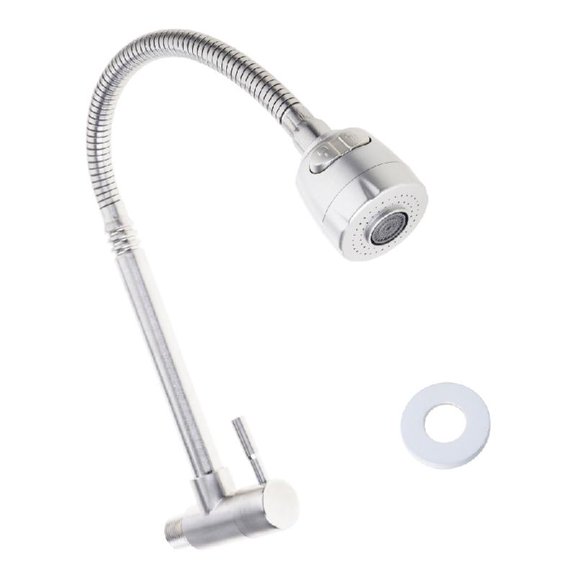 Necvior Wall Mounted Kitchen Sink Faucet Single Cold Water Tap Single Handle Wall Mount Kitchen Faucet Functional Kitchen Faucet