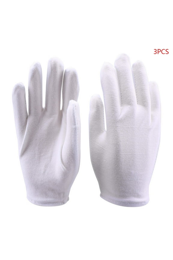 White Cotton Gloves Coin Gloves for Women Men Moisturizing Serving Archival Jewelry Silver