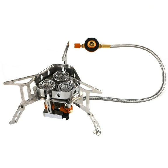 Necvior Wind-proof Camping Gas Stove Portable Backpacking Stove with Piezo Ignitions Outdoor Folding Strong Fire Stove Cooker
