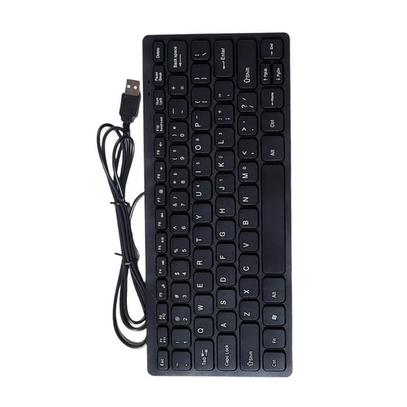 Necvior Wireds USB Mini Keyboards 78Key Thin Keyboards Ergonomic Portable Keyboards