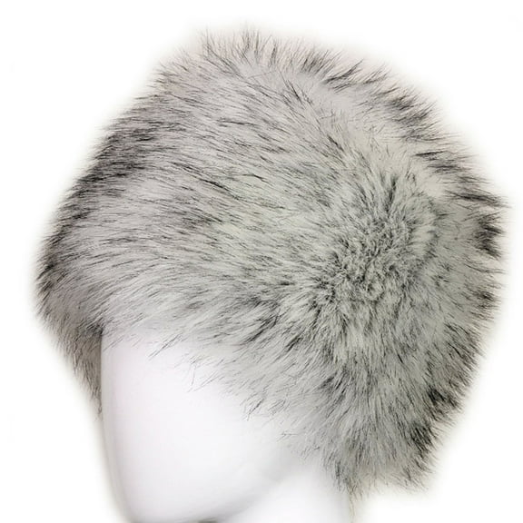 Necvior Women Black Faux Fox Fur Hat Russian Winter Warmer Ear Cap Ushanka Cossack Ski