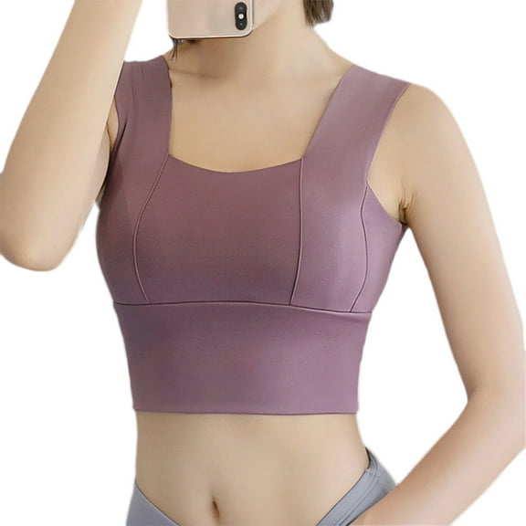 Necvior Women Seamless Workout Sport Yoga Bra Removable Pads Crop Top Bralette
