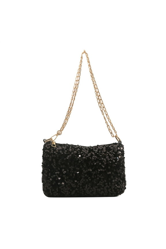 Women Sequins Messengers Bag Chain Strap Shoulder Bag Evening Bag Fashion Crossbody Bag Small Square Bag for Daily