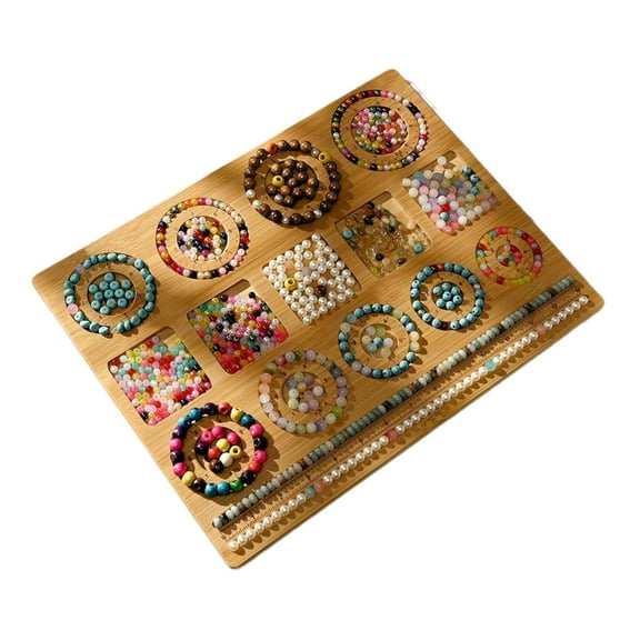 Necvior Wooden Bead Plate Jewelry Crafting Tool Jewelry Beading Designs Tray for Bracelet Necklaces Ornament Making Boards