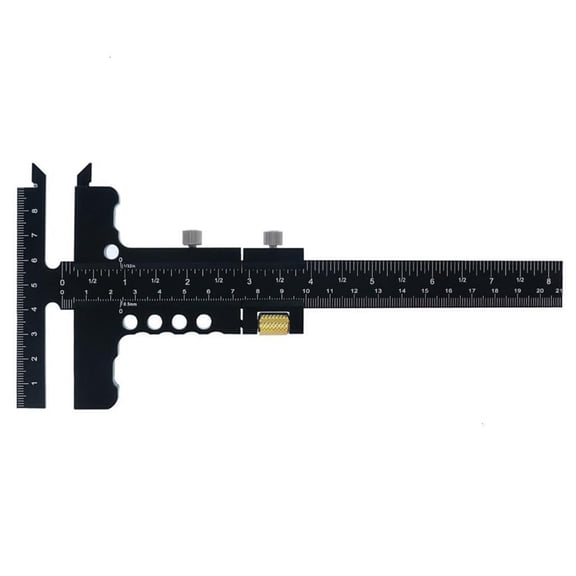 Necvior Woodworking Fine Tuning Scribe Metric inch Aluminum alloy T Ruler Scribing Marking Gauge Measuring Tool