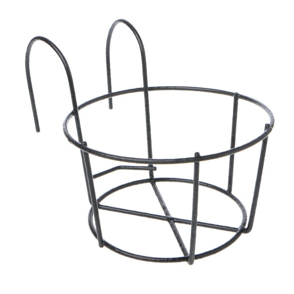 Necvior Wrought Iron Flower Pot Holder Hollow Art Hanging Balcony Outdoor Use
