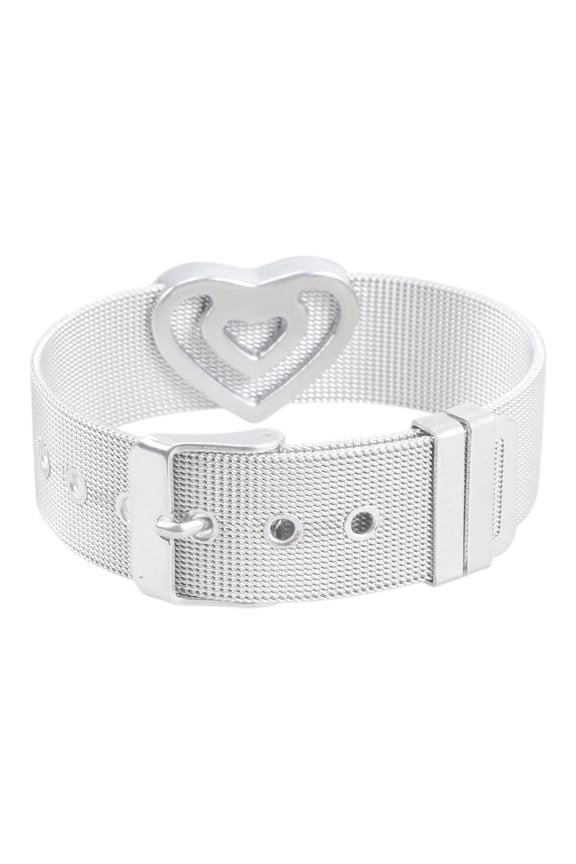 Y2K Harajuku Love Heart Belt Bracelets Titanium Steel Bangles for Women Girls