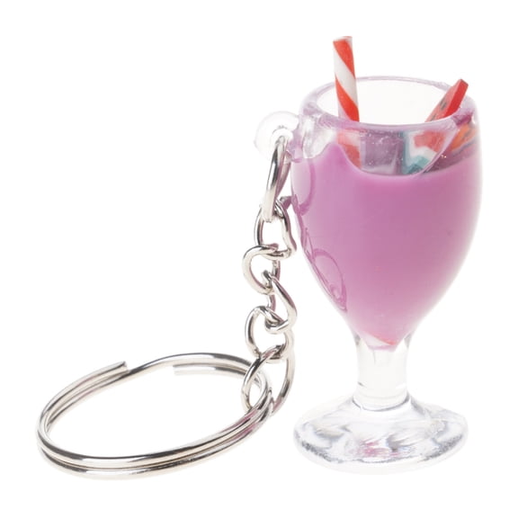 Necvior Y2k Girl Heart Resin Simulation Juice Cup Pendant Y2k Style Keychain Sweet