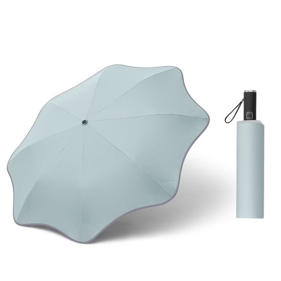 Necvior for Creative Flower Shape Automatic Folding UV Umbrella for Sun Rain for Protection Travel Portable Windproof Wave Compa