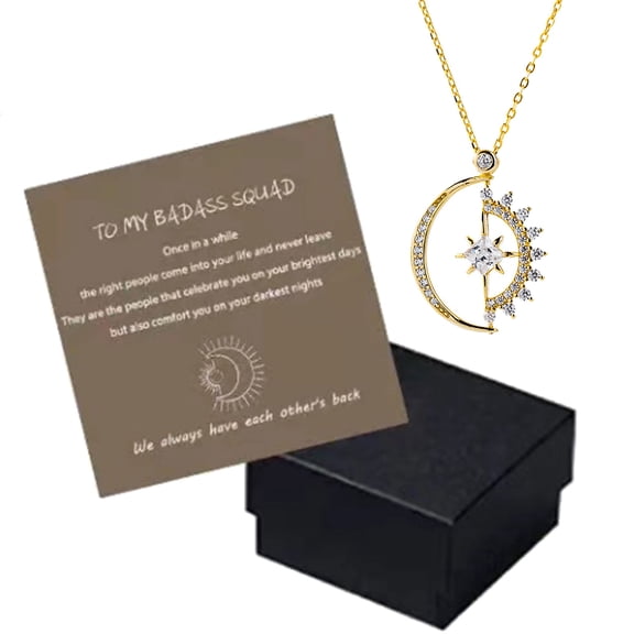 Necvior for Sun and Moon Heart Necklace Female European and American Ins Fashion Pendant