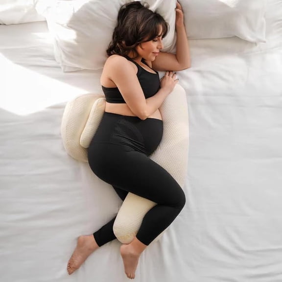 Necxy Multifunctional H-Shaped Pregnancy Pillow, White Color | Maternity Pillow, For Pregnant Women For Belly Stomach & Hip Pain, Body Support Pillow With Washable Cover - Set Of 4