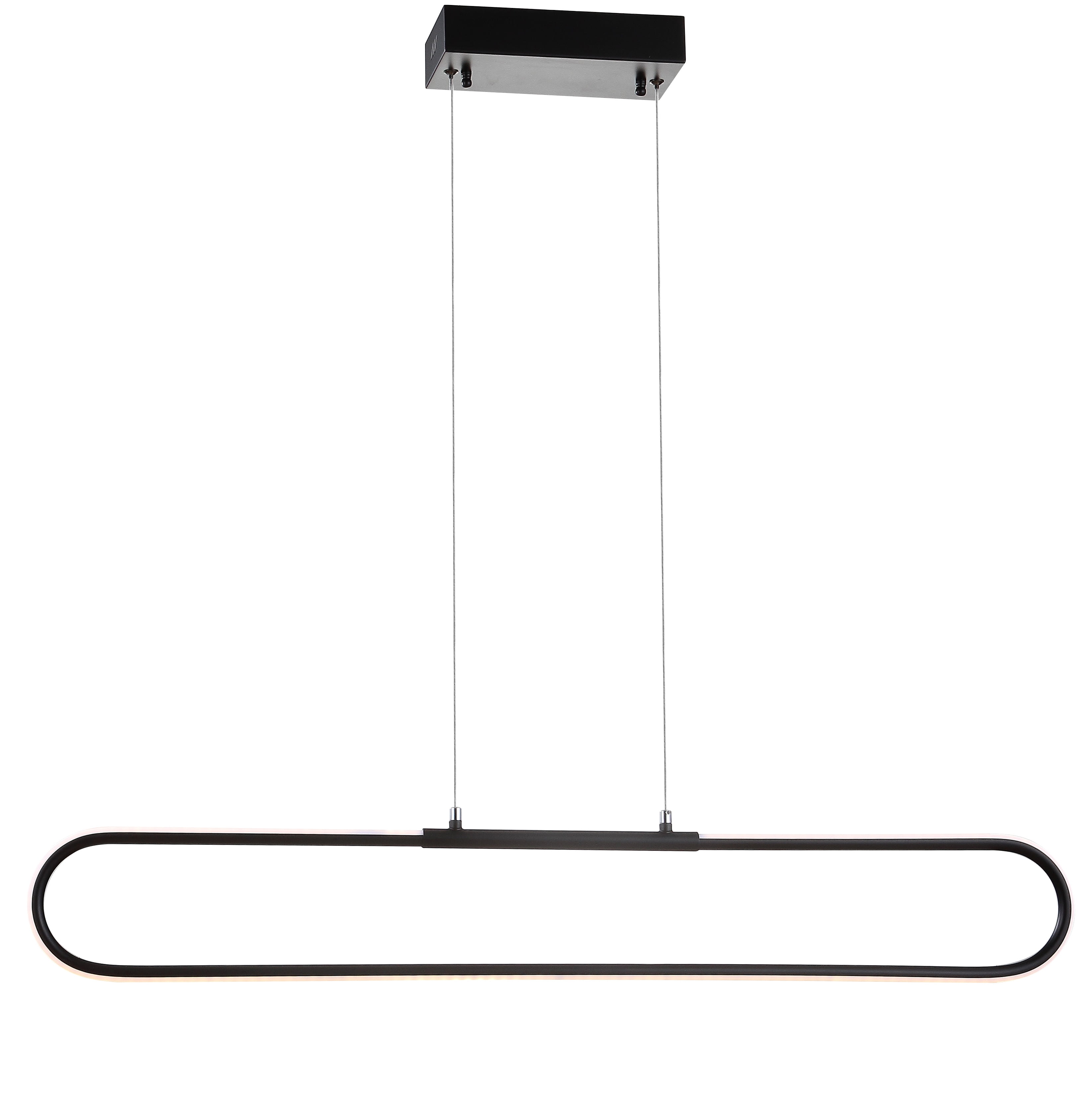 Ned Minimalistic 39" Black Metal Adjustable LED Linear Pendant