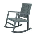 thumbnail image 1 of Ned Modern Chevron-Back 300-Lbs Support Acacia Wood Patio Outdoor Rocking Chair, Gray, 1 of 8
