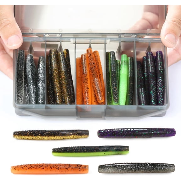 Ned Rig Baits Kit,TRD Soft Plastic Worms or Crawfish for Bass Fishing