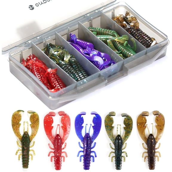 Ned Rig Baits Kit,TRD Soft Plastic Worms or Crawfish for Bass Fishing