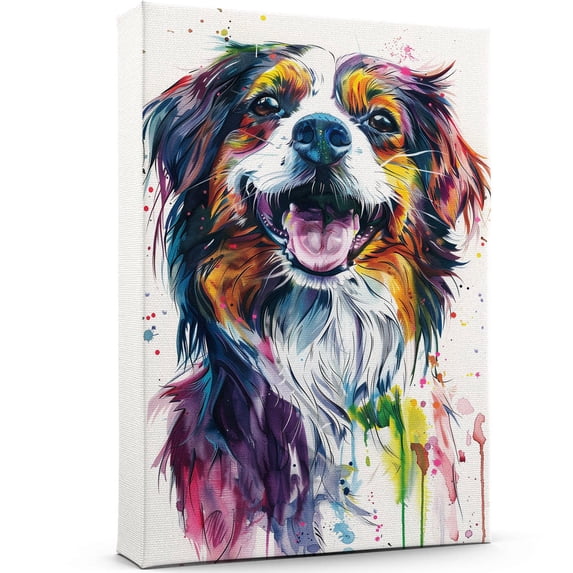 Nederlandse Kooikerhondje Dog Canvas Wall Art Prints,Watercolor Dog Art Canvas Painting Poster,Pet Canvas Painting Puppy Artwork 8x12 inches
