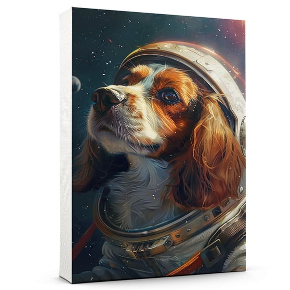 Nederlandse Kooikerhondje Dog Space Painting Poster Unframe, Nederlandse Kooikerhondje Dog Canvas Frame Ready to Hang - Funny Posters - Dog Portrait