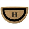 thumbnail image 1 of Nedia Home 02053H Single Picture - Black Frame 22 x 36 In. Half Round Heavy Duty Coir Doormat - Monogrammed H, 1 of 1