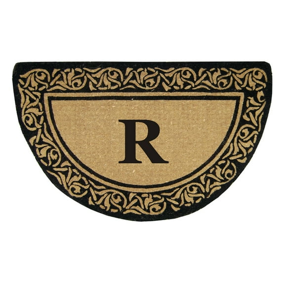 Heavy Duty Coir Door Mat Bella, Monogram R - 22" x 36"