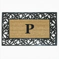 thumbnail image 1 of Nedia Home  Acanthus Border 22 x 36 In. Rubber-Coir Doormat - Monogrammed P, 1 of 1