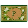thumbnail image 1 of Nedia Home GNP3672 36 x 72 in. Genevieve Green Heavy Duty Coir Door Mat, Monogrammed P, 1 of 1