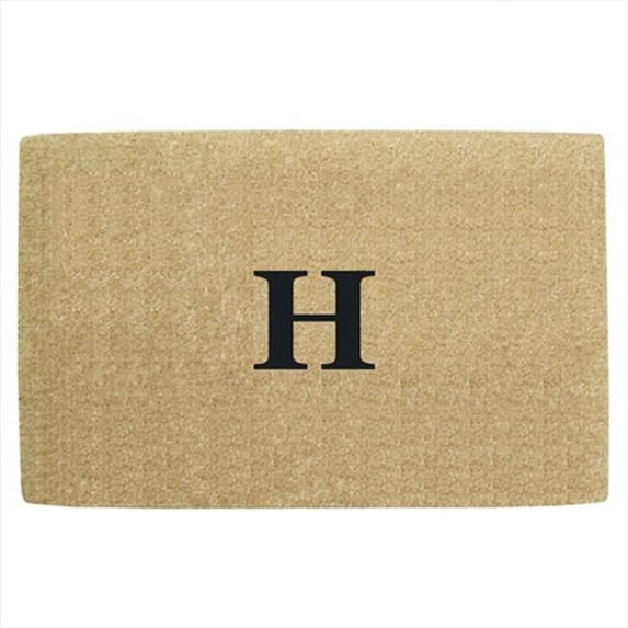 Nedia Home O2137I Heavy Duty Coir Mat - 22 x 36 In. Half Round No Border-- Mongrammed I