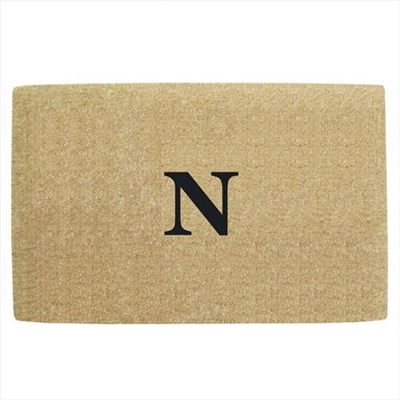 Nedia Home O2137O Heavy Duty Coir Mat - 22 x 36 In. Half Round No Border-- Mongrammed O