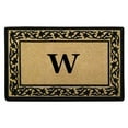 thumbnail image 1 of Nedia Home O2202W 38 x 60 in. Florentine Heavy Duty Coir Door Mat, Monogrammed W - Black, 1 of 1