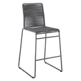thumbnail image 1 of Nee 30 Inch Set of 2 Barstool Chairs with Footrests Charcoal Gray Rope - Saltoro Sherpi, 1 of 6