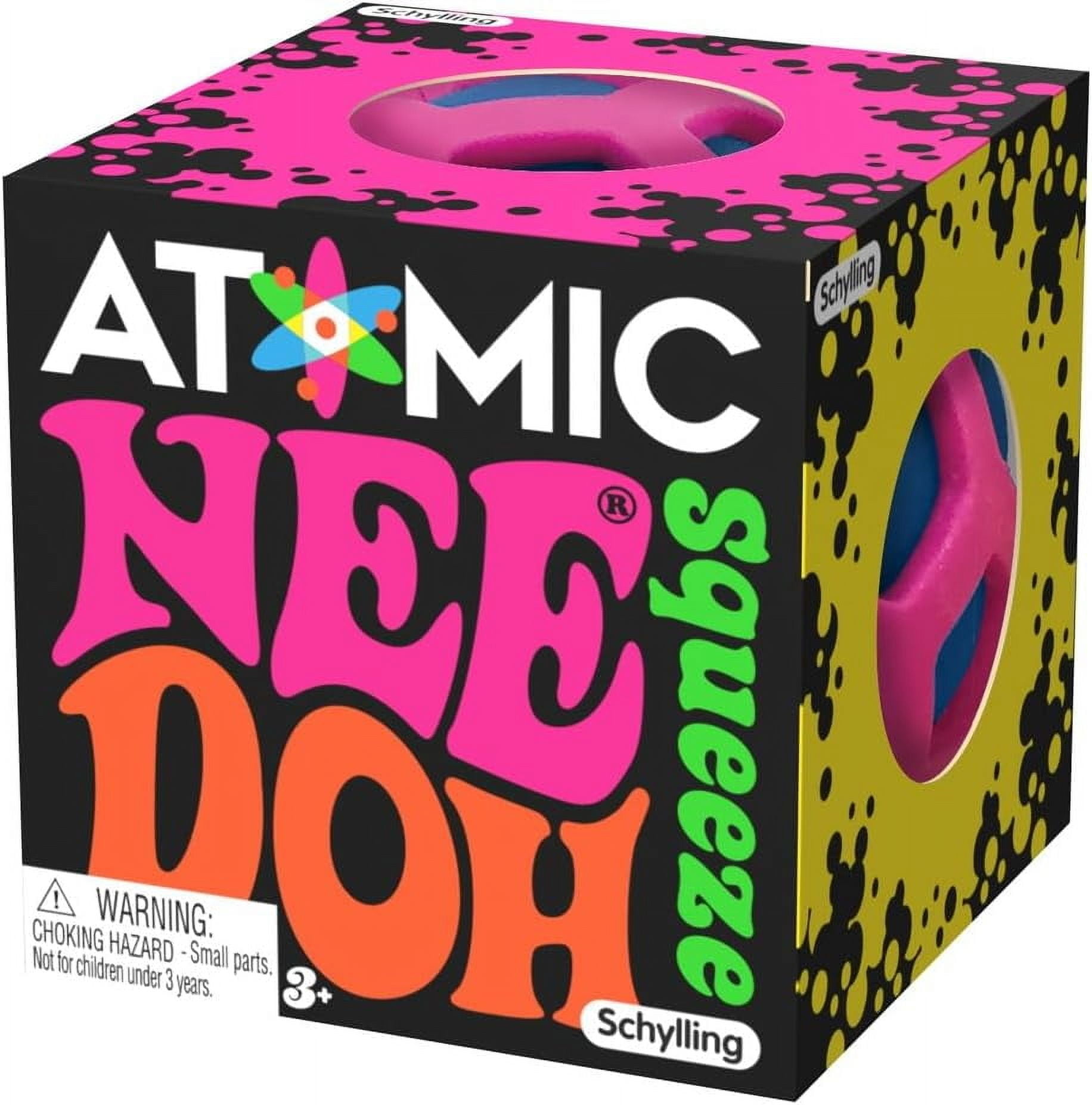 Nee Doh Atomic Squeeze Ball, Novelty Fidget Toy, Multiple Colors, Children Ages 3+