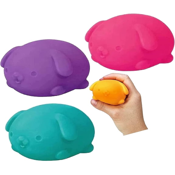 Nee Doh Funky Pup.Groovy Glob! Squishy, Squeezy, Stretchy Stress Fidget Balls Gift Set Party Bundle - 3 Pack