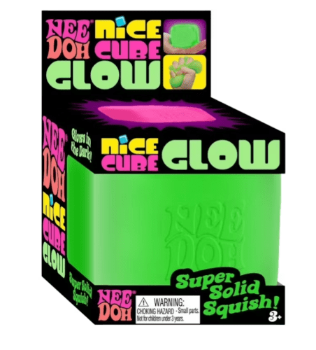 Nee Doh Glow Cube GREEN, 1 PC